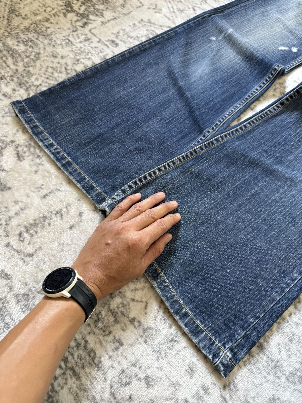Japanese Brand Drive Jeans Japan Studded Embellishe Wide Leg Flared Jeans Size US 29 - 14 Thumbnail