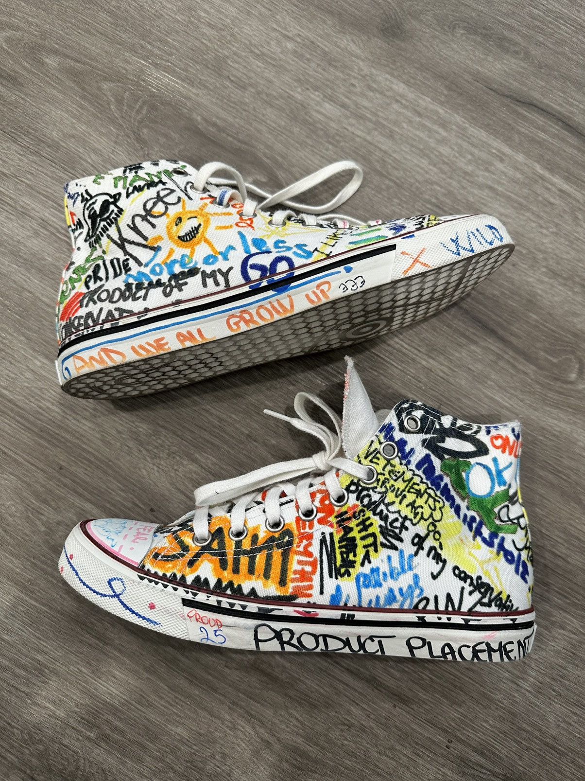 Vetements Vetements FW18 Graffiti Multicolor High Tops Size US 8 / EU 41 - 5 Thumbnail