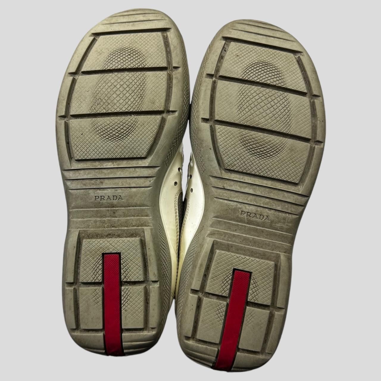 Prada Prada Americas Cup Patent White & Grey Mesh Trainer - UK3.5 Size US 6 / IT 36 - 7 Thumbnail