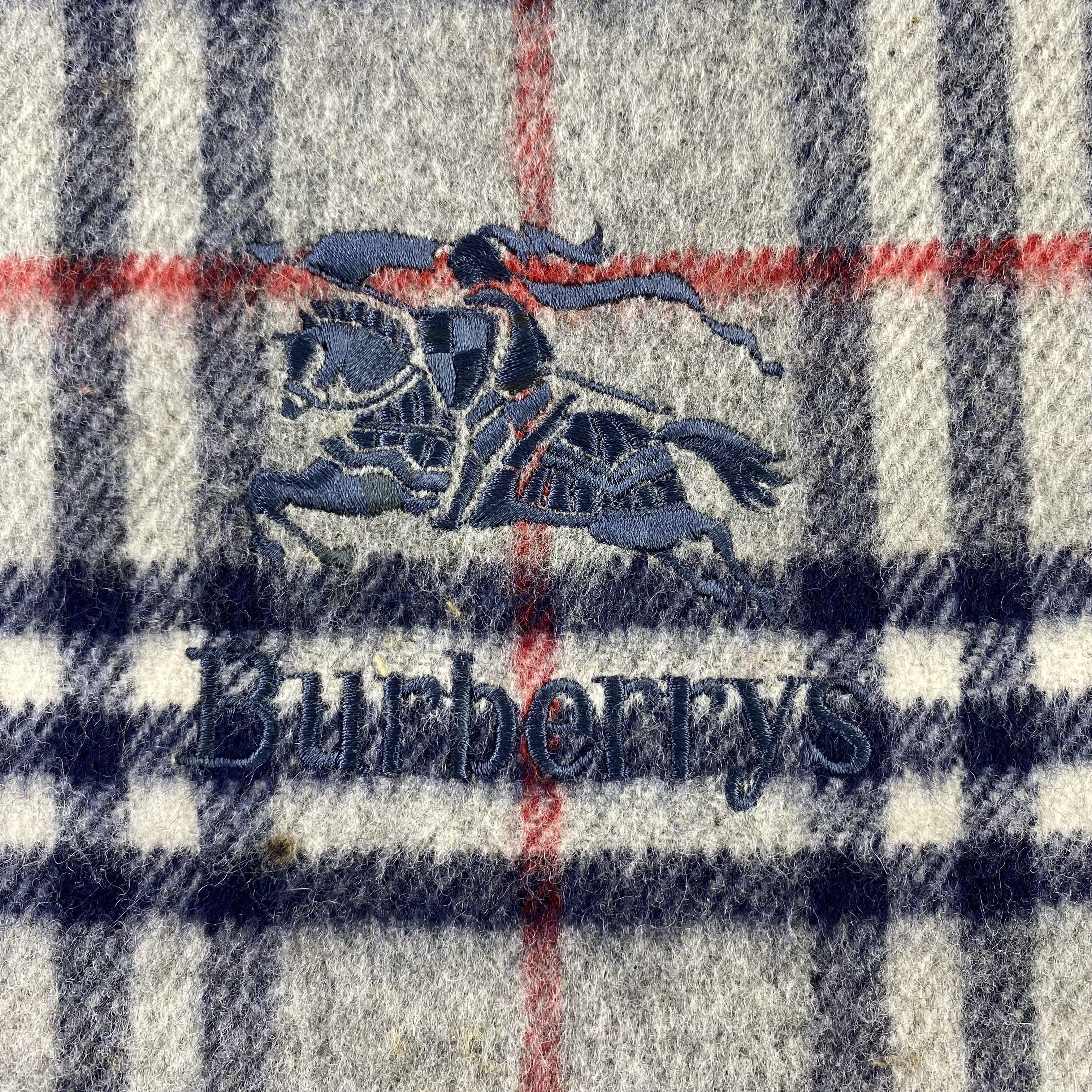 Burberry × Vintage Vintage Burberry Scarf Big Size Neck Wrap Wool Muffler Size ONE SIZE - 4 Thumbnail