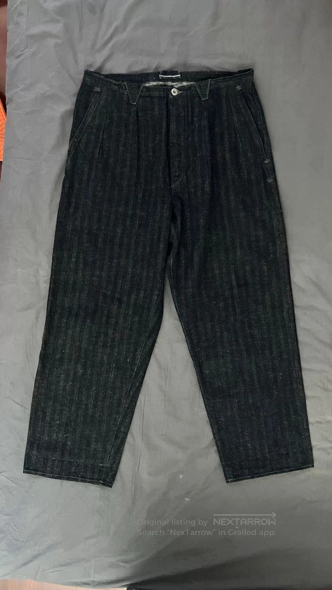 Japanese Brand Blue Dyed Wide-Leg Denim Pants. Size 29" - 2 Thumbnail