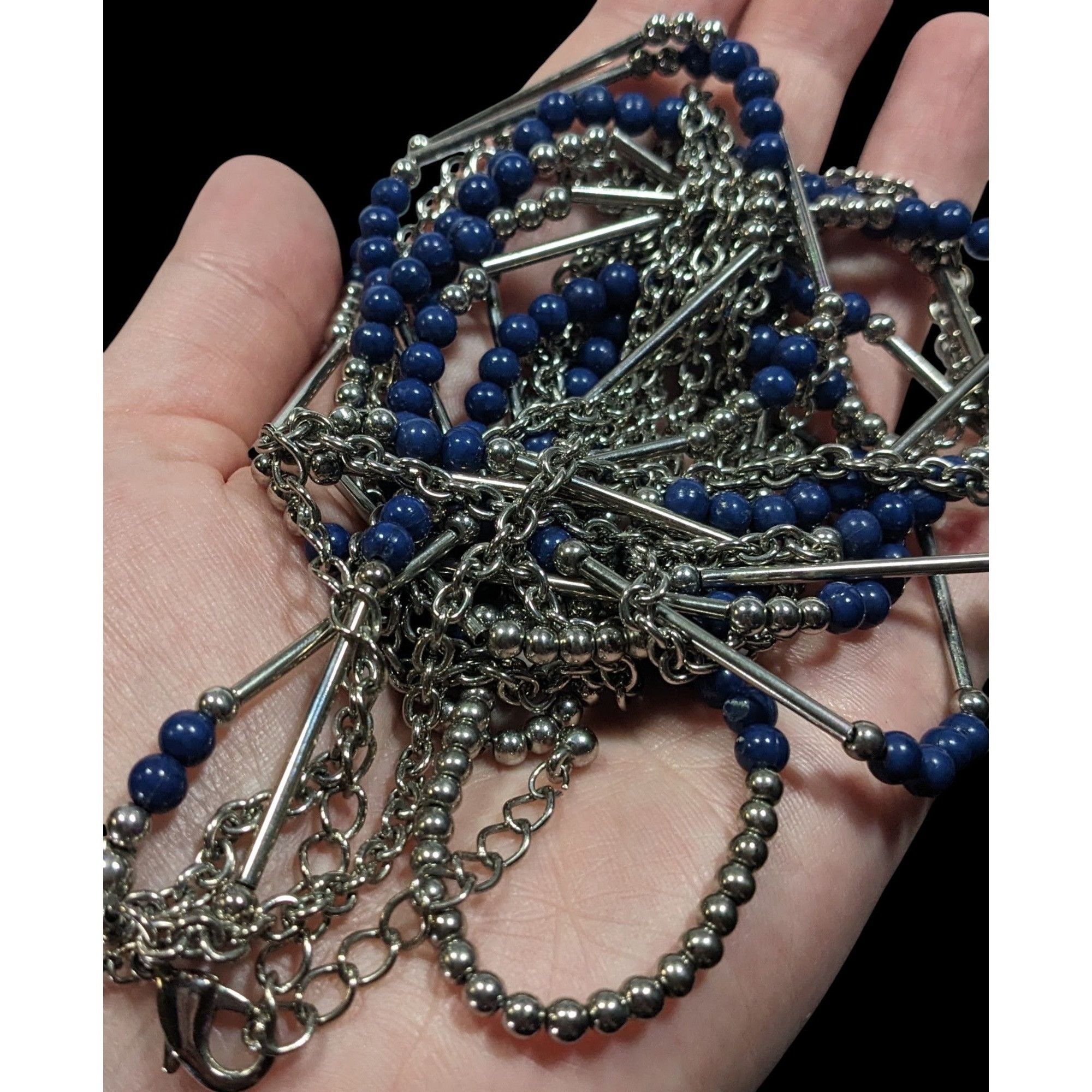 Other Premier Designs Layered Beaded Blue And Silver Tone Necklace Size ONE SIZE - 3 Thumbnail