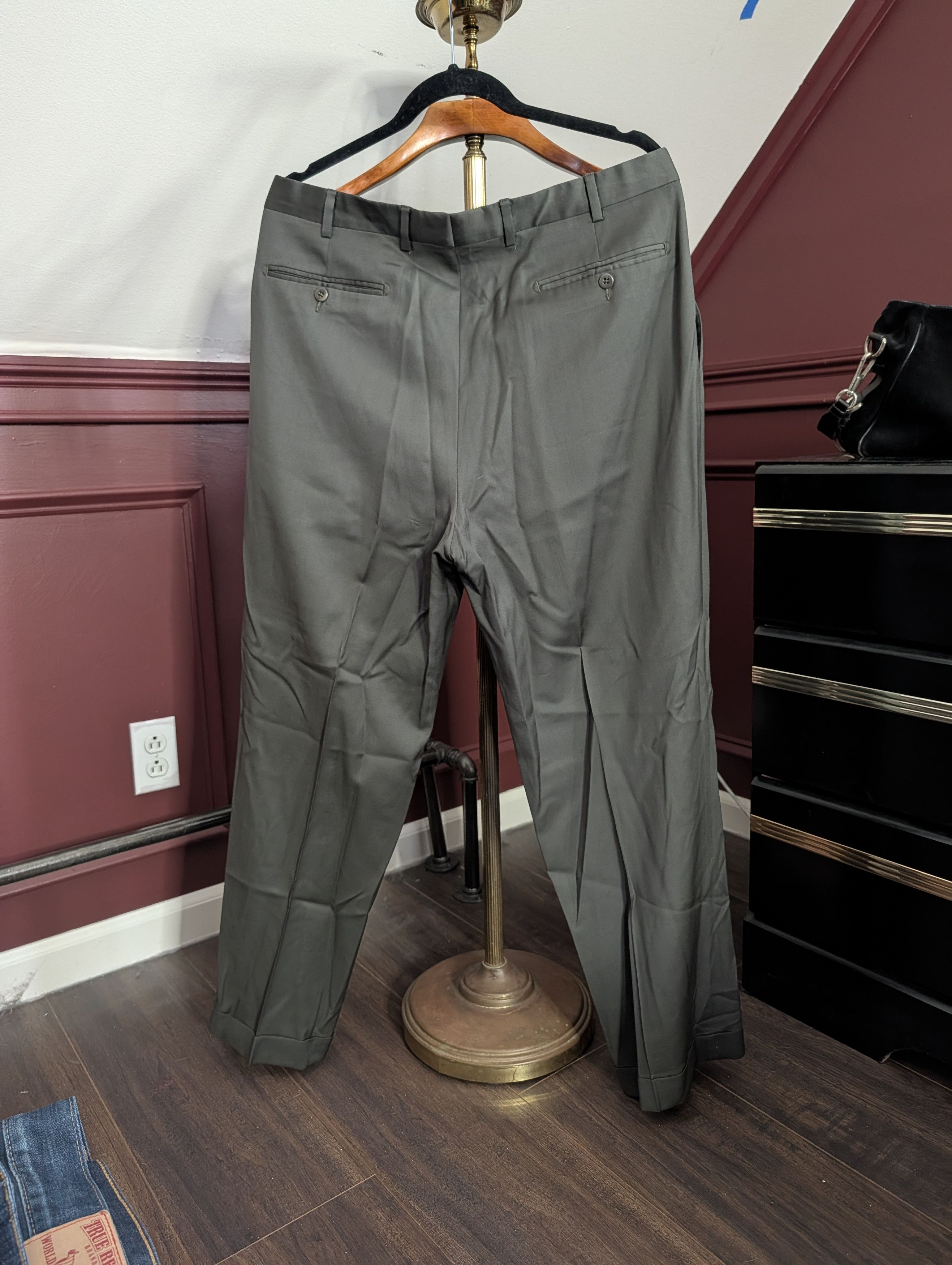 Zanella Dark green virgin wool Italian pants for Nordstrom Size US 35 - 7 Thumbnail