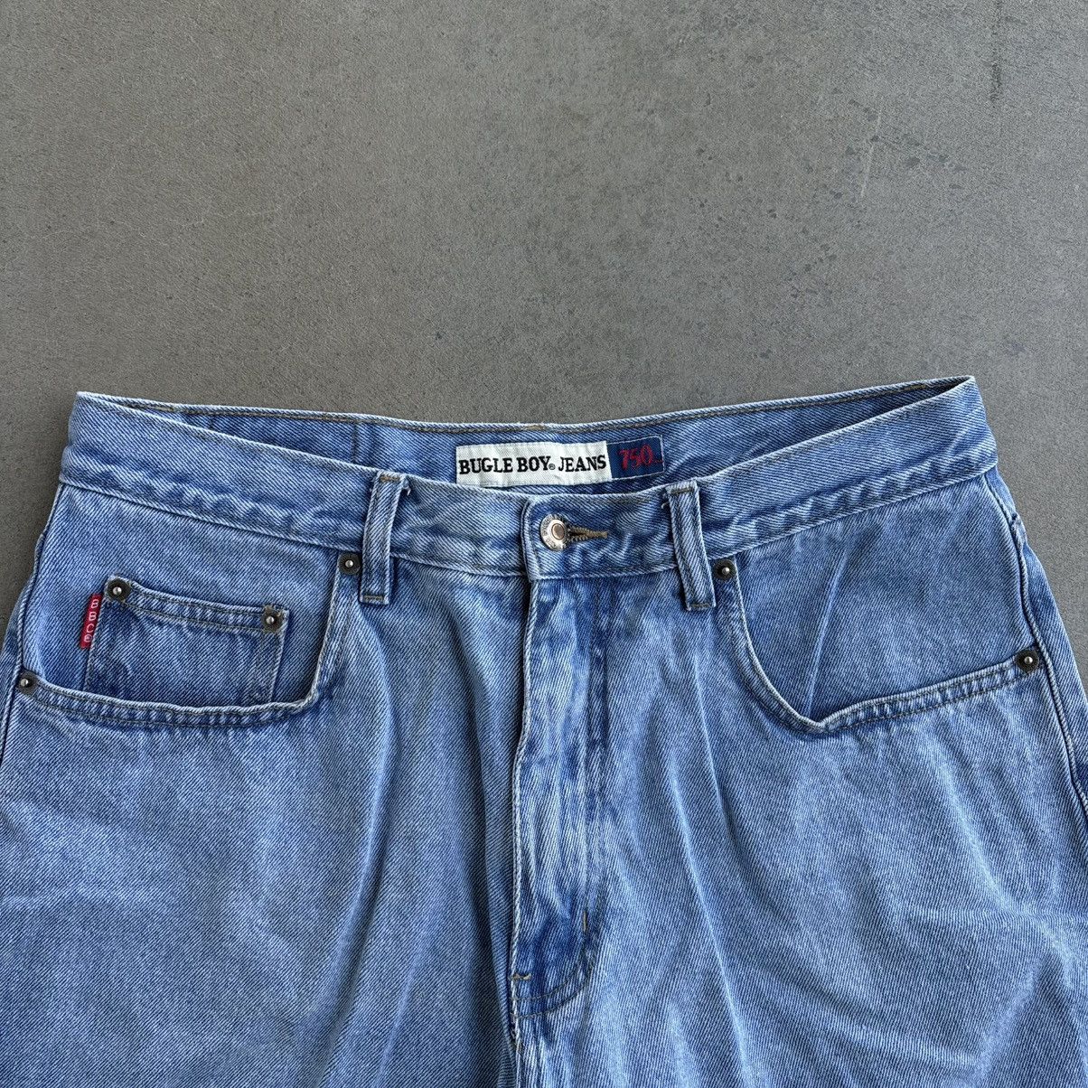 Bugle Boy Vintage 90's Bugle Boy Light Blue Denim Jean Shorts Jorts 33 Size US 33 - 12 Thumbnail