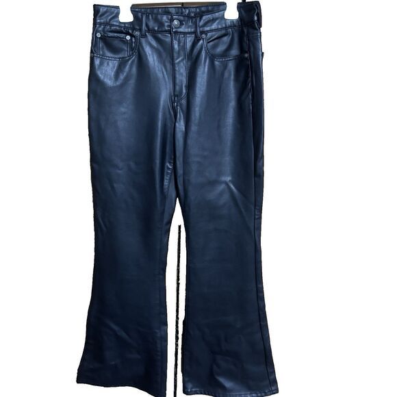 American Eagle Outfitters American Eagle Stretch Faux Leather Flare Pants Size 14 Long Size 36" / US 14 / IT 50 - 1 Thumbnail