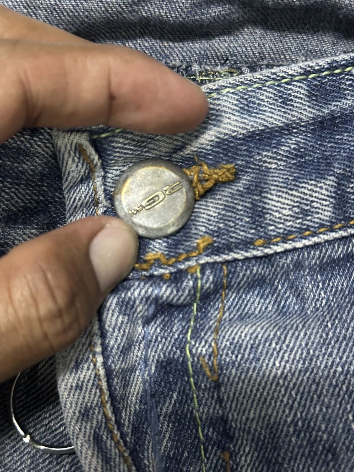 Japanese Brand Designer RG Distressed Bartack Denim Pants Size US 36 / EU 52 - 8 Thumbnail