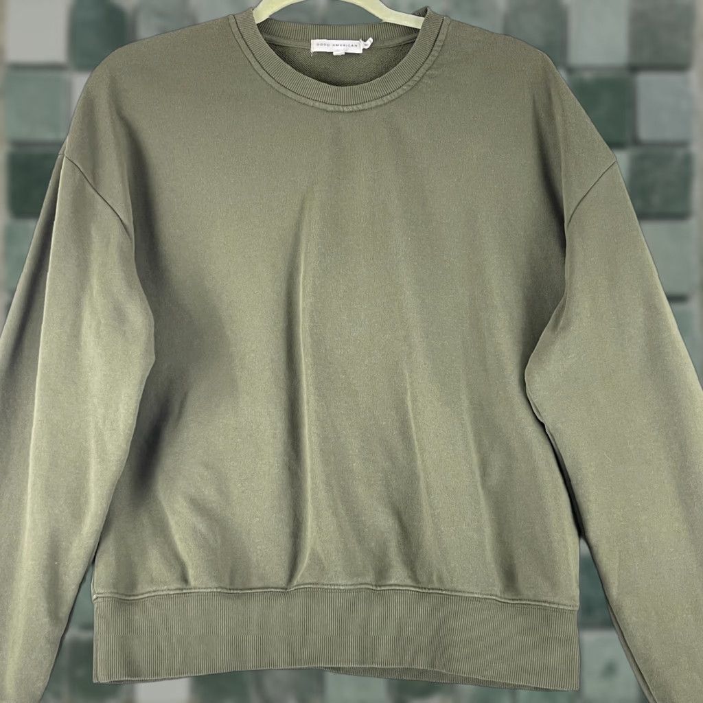 Good American Good American Green Crew Neck Pullover Sweater Womens Size 0 Long Sleeve Knit Pullover Casual Sweater Size XS / US 0-2 / IT 36-38 - 1 Thumbnail