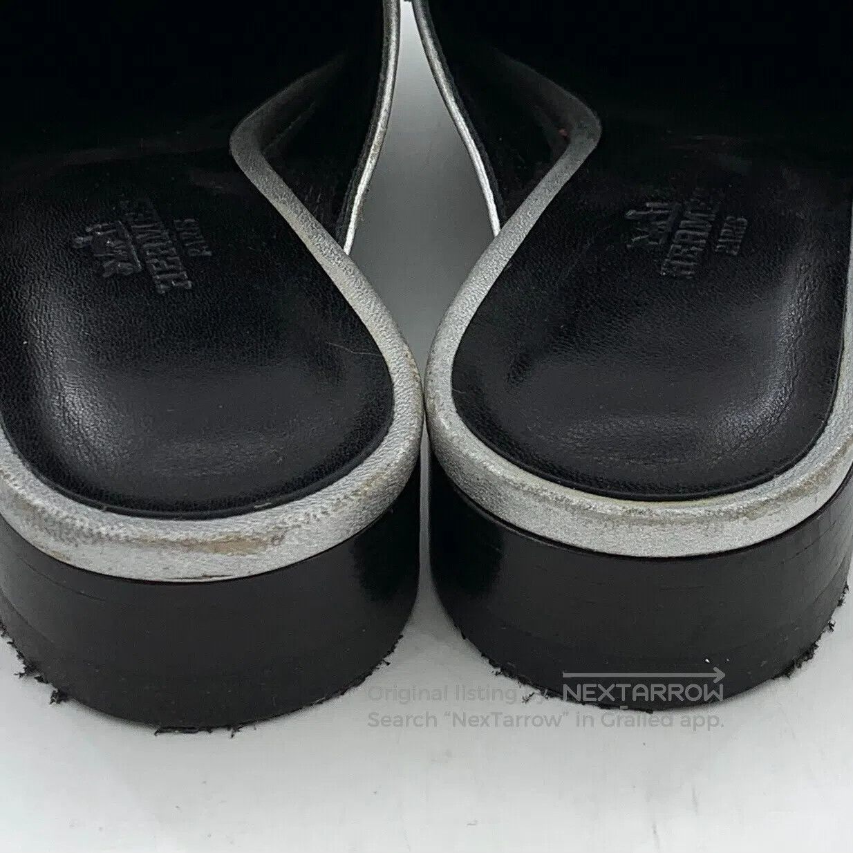 Hermes Hermes Silver goat leather casual flat back slipper| Size US 5.5 / IT 35.5 - 9 Thumbnail