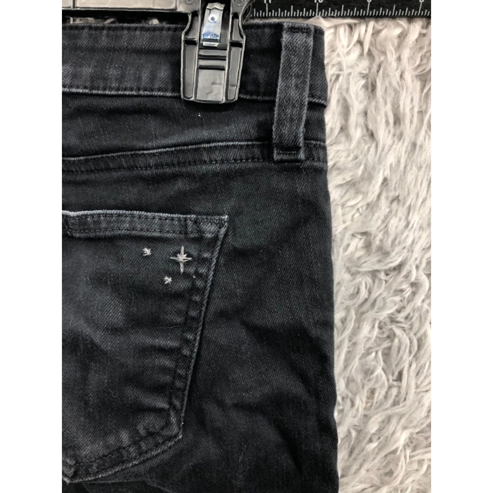 Vintage BIG STAR Jeans Skinny Size 12 Womens Black Dark Wash Denim 5-Pocket Regular Rise Low 28in Inseam 28in Belt Loops Zipper Button Logo Fashion Clothing Size 34" / US 12 / IT 48 - 7 Thumbnail
