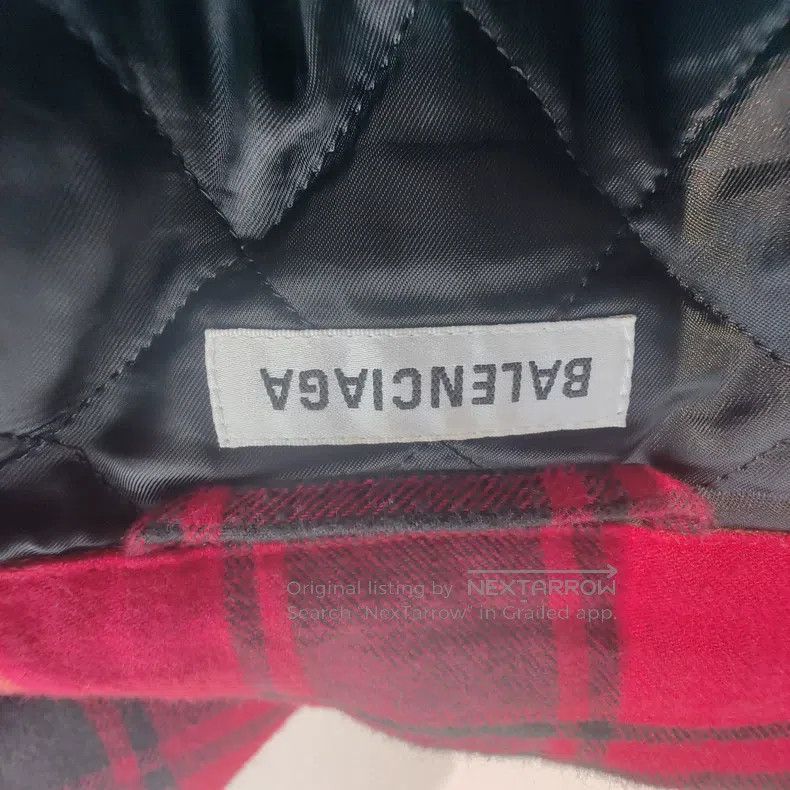Balenciaga Black and Red Plaid Cotton Jacket