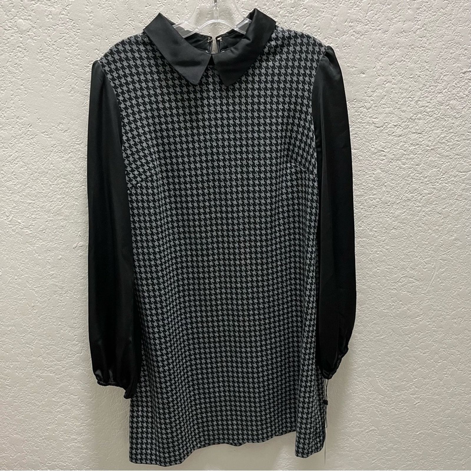 Tommy Hilfiger Tommy Hilfiger Women Pan Collar Dress Houndstooth Black Size XL / US 12-14 / IT 48-50 - 1 Thumbnail