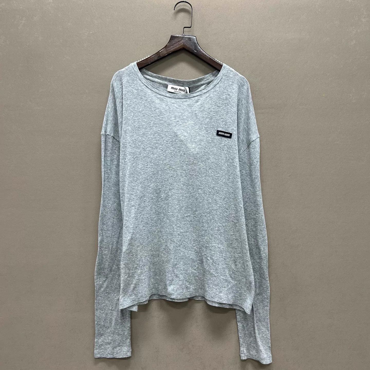 Miu Miu MIU MIU new with tags gray long sleeve top S ys002071 Size S / US 4 / IT 40 - 1 Thumbnail