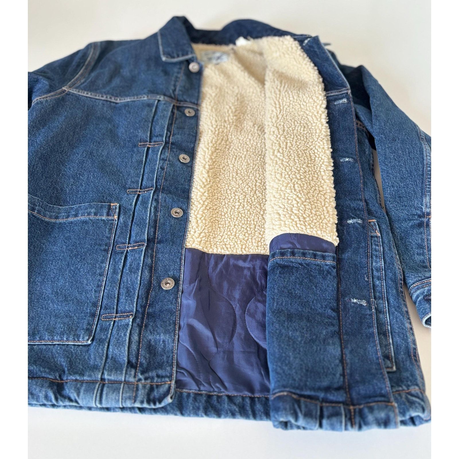 Levi's × Levi's Made & Crafted × Levi's Vintage Clothing Levi’s Made & Crafted Sherpa Lined Long Denim Coat Size US XS / EU 42 / 0 - 2 Thumbnail