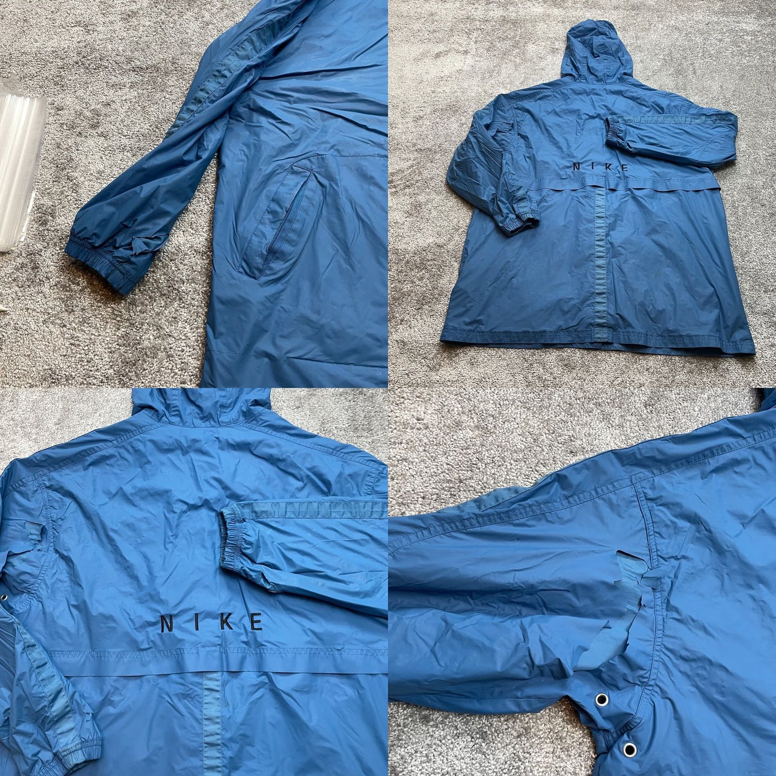 Nike Nike Rain Coat Jacket Womens XL Blue Hooded Snap Button Windbreaker Pocket Size XL / US 12-14 / IT 48-50 - 10 Thumbnail