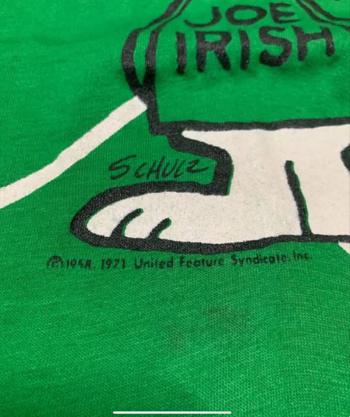 Vintage VTG 70‘s SNOOPY “JOE IRISH” USA St. Patrick’s Day Special Size US L / EU 52-54 / 3 - 3 Thumbnail