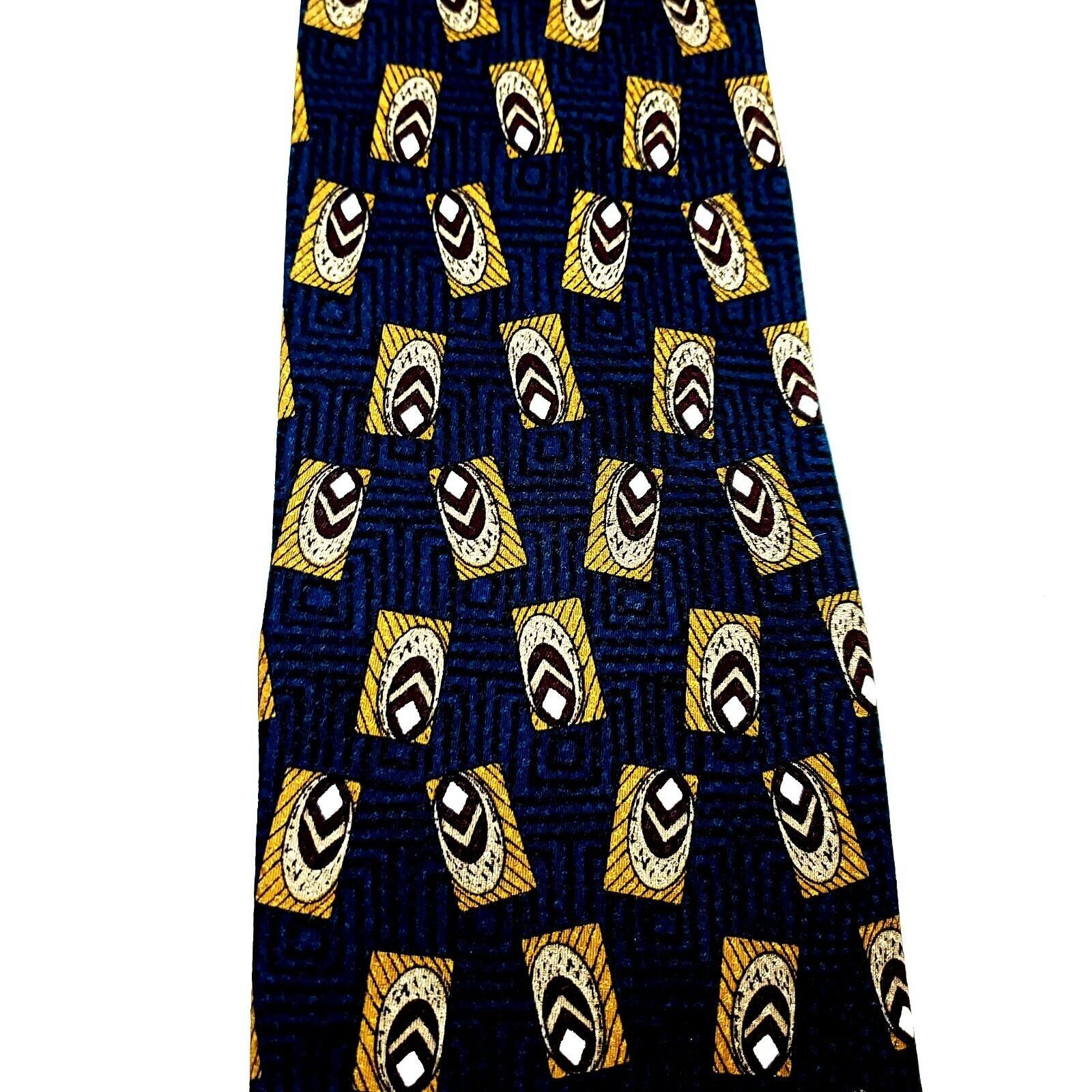 Vintage Ferrell Reed Silk Tie Print Blue Geometric Size ONE SIZE - 2 Thumbnail