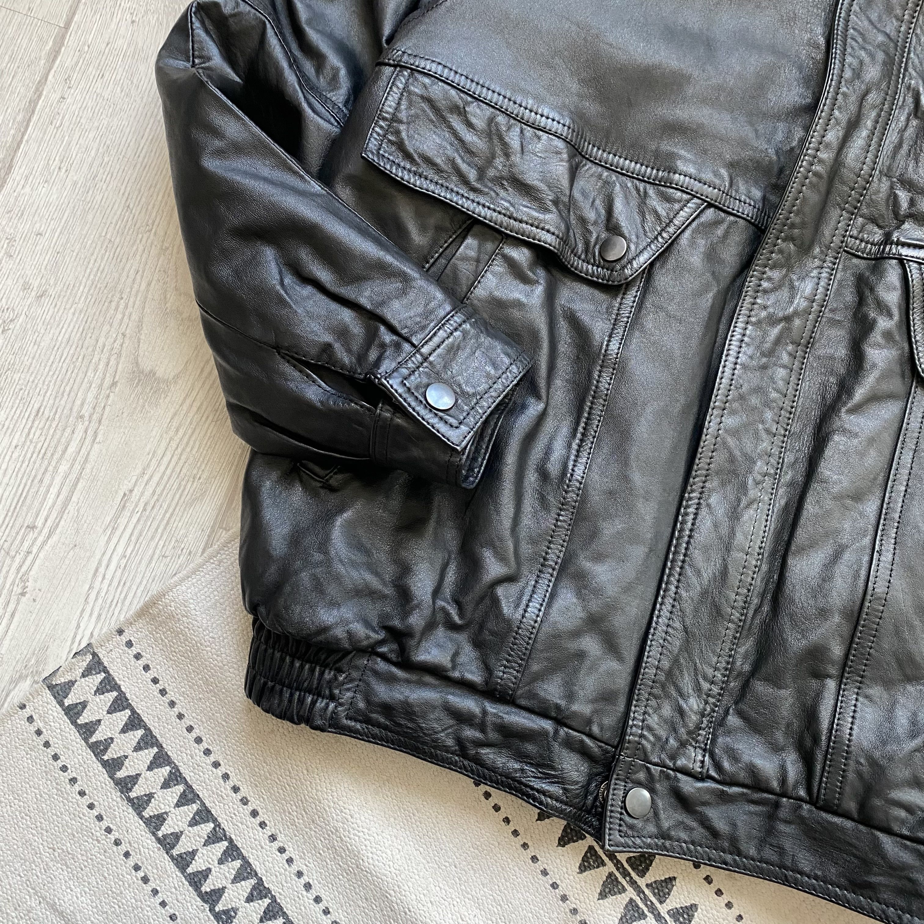 Genuine Leather Vintage 90s Real leather fight bomber jacket Avirex style Size US S / EU 44-46 / 1 - 6 Thumbnail