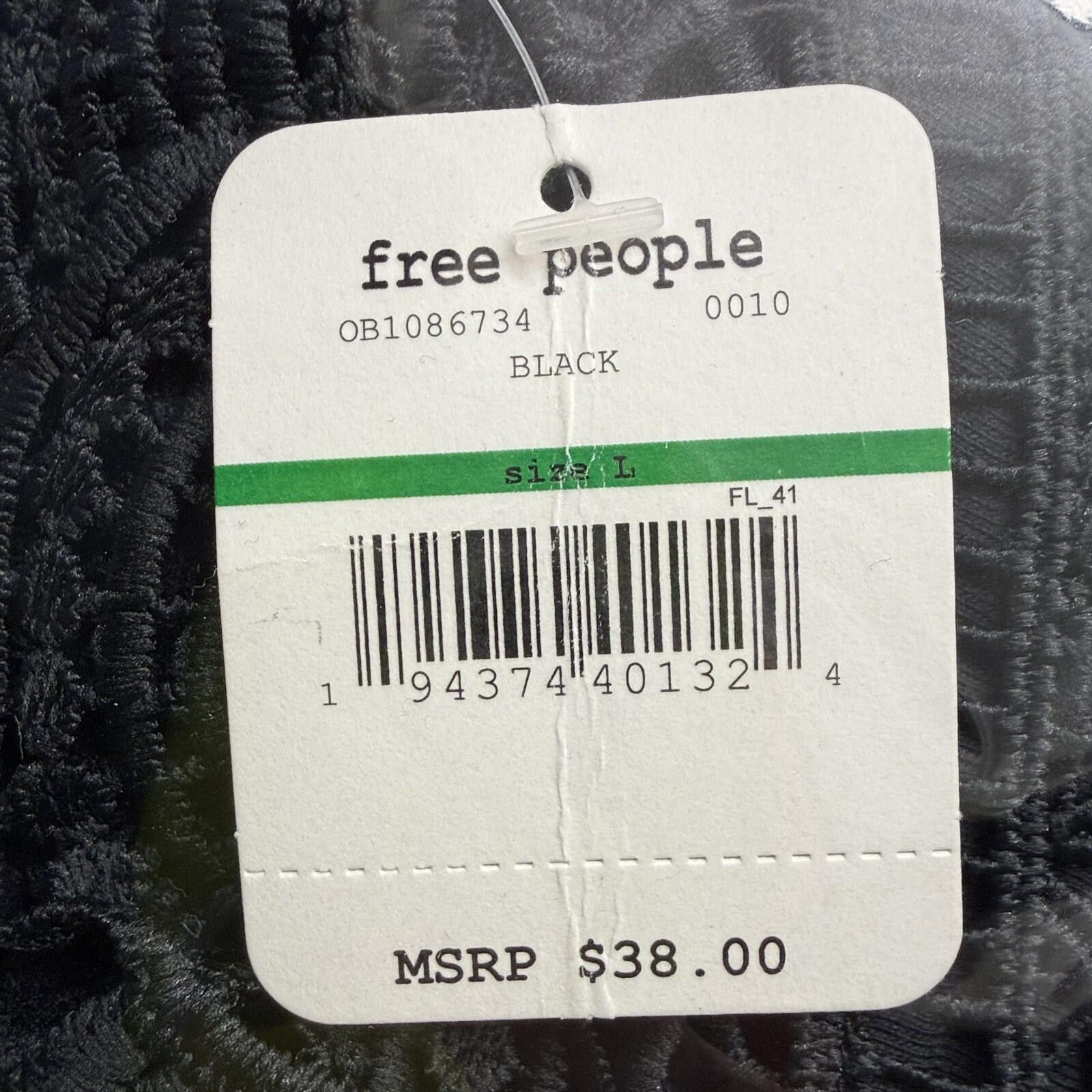 Free People Free People Halter Lace Bralette Boho Black Womens L Size ONE SIZE - 4 Thumbnail