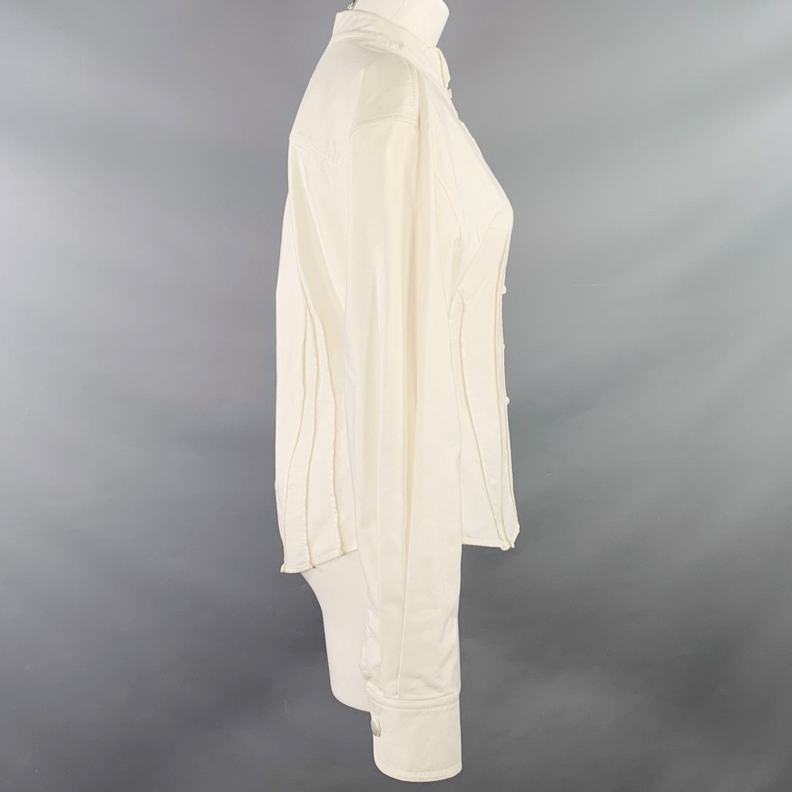 Jacquemus JACQUEMUS Size 6 Cream Cotton Fitted Tuxedo Shirt Size M / US 6-8 / IT 42-44 - 3 Thumbnail