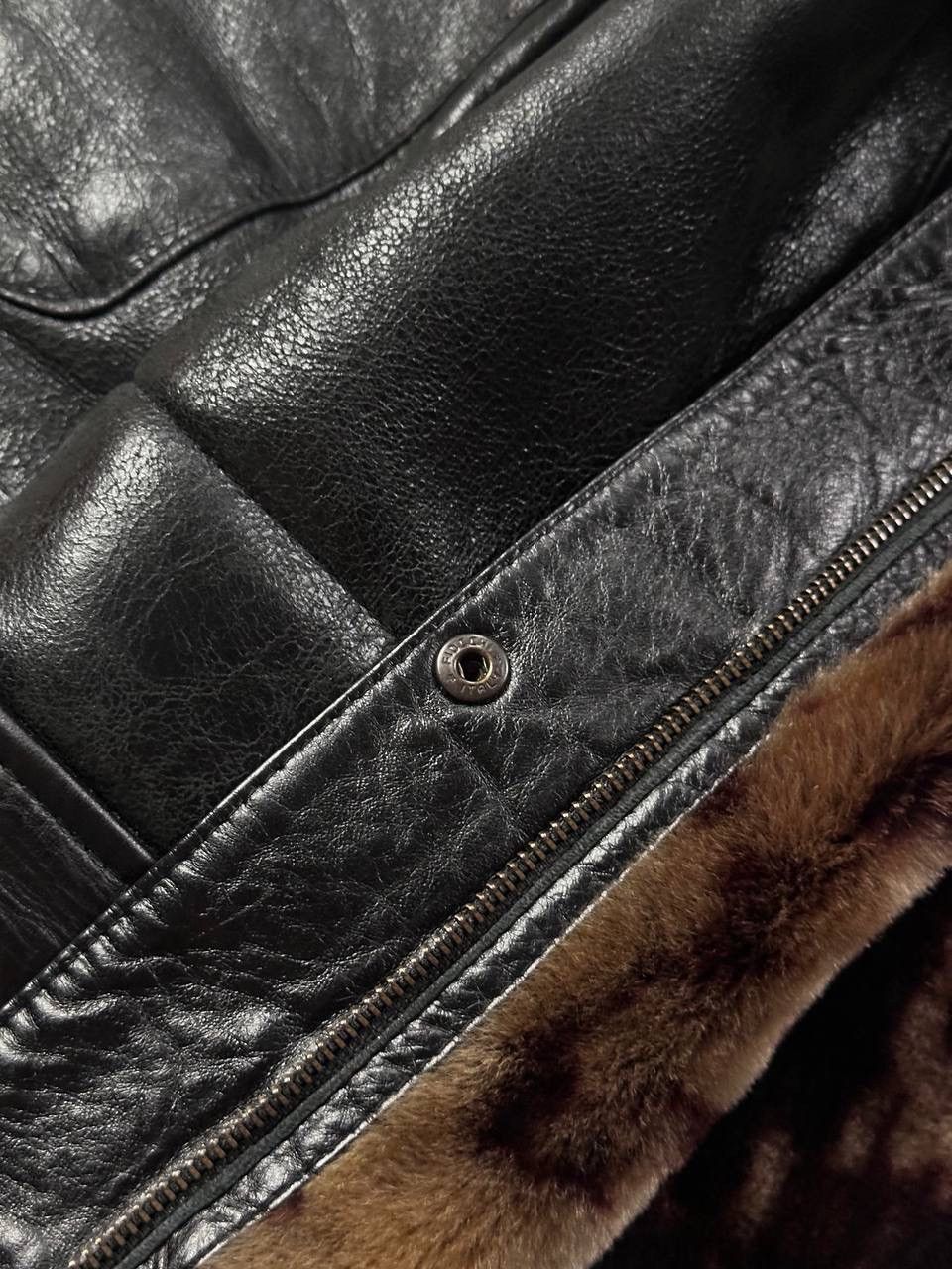 Leather Aspelle Vintage Women’s Leather Fur Coat Black GB12 M-L Y2K Size M / US 6-8 / IT 42-44 - 8 Thumbnail