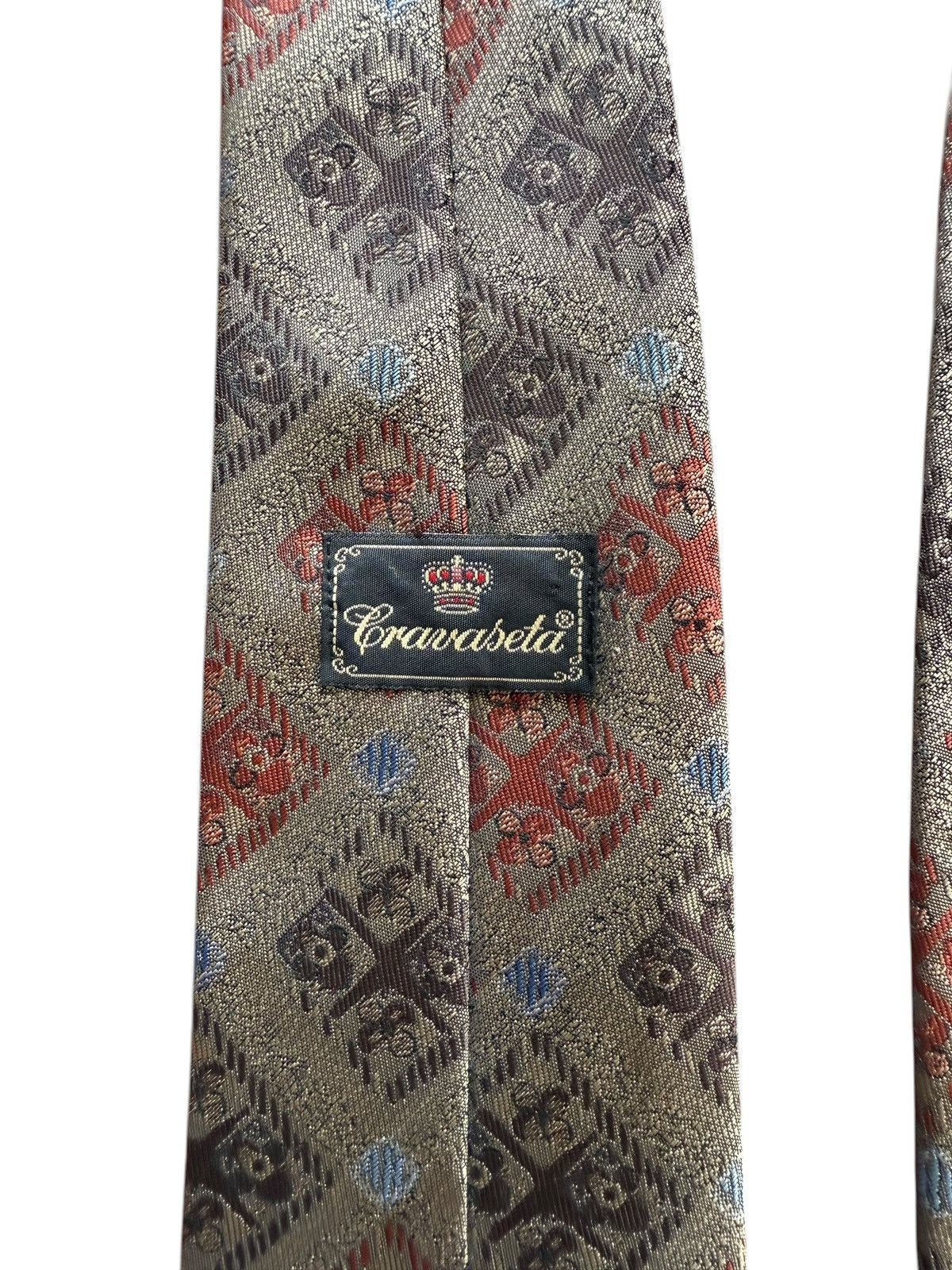 Other Vintage Silk Tie – Cravaseta – Geometric Jacquard Pattern Size ONE SIZE - 5 Thumbnail