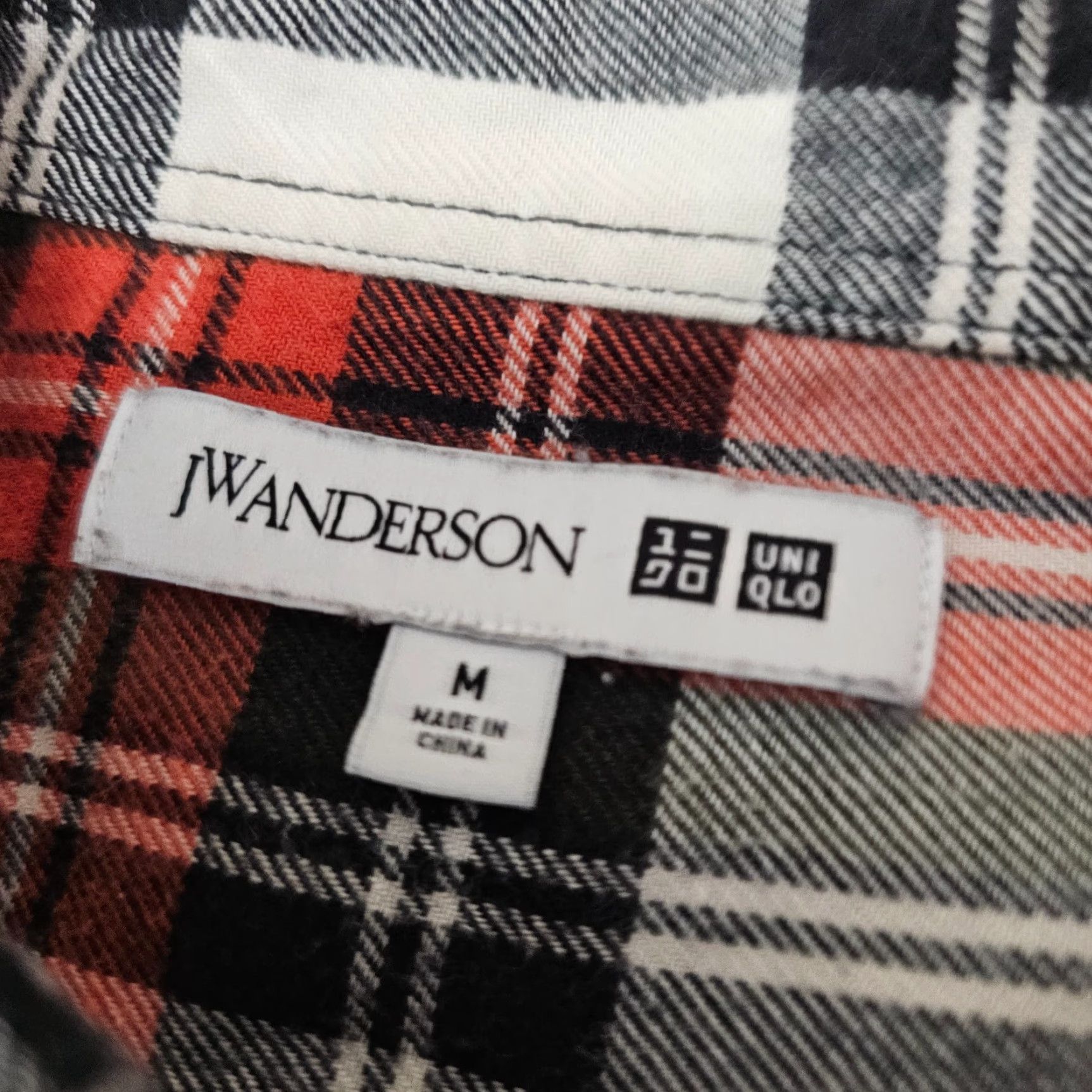 Uniqlo JW Anderson x Uniqlo Shirt Mens Size Medium Orange Black Plaid Flannel Button Up Size US M / EU 48-50 / 2 - 3 Thumbnail