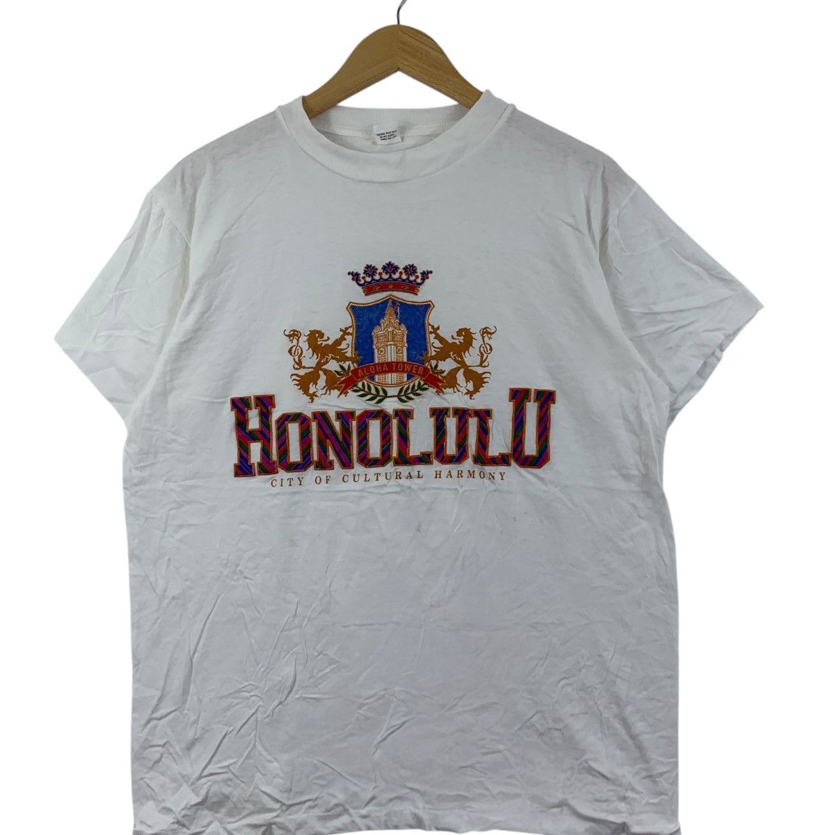 Vintage Vintage 90’ HONOLULU HAWAII BEACH City Of Cultural Tee Size L / US 10 / IT 46 - 3 Thumbnail