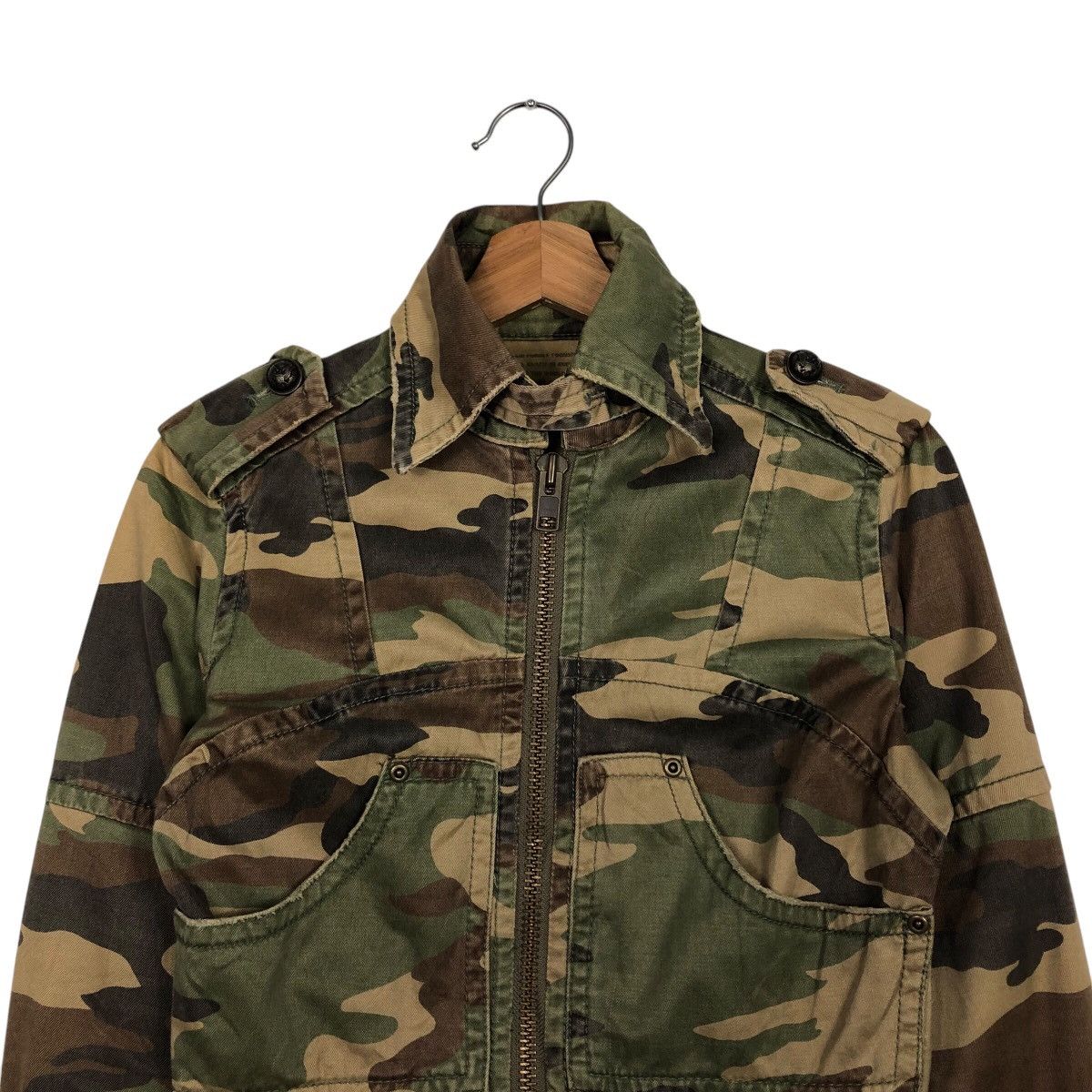 Japanese Brand 📌Vintage Cropped Biker Jacket Fakedelic Camouflage Military Size US M / EU 48-50 / 2 - 4 Thumbnail