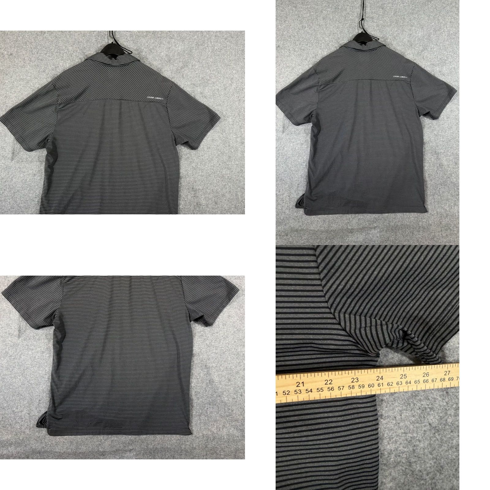 Under Armour Under Armour Polo Shirt Mens XL Gray Black Pinstriped Stretch HeatGear Loose Size US XL / EU 56 / 4 - 8 Thumbnail