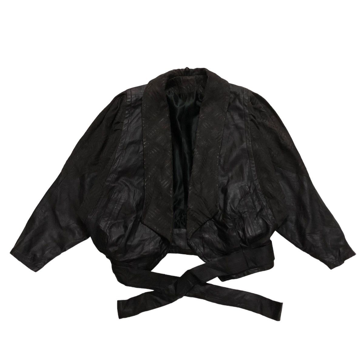 Vintage 🔥VINTAGE BIKER LEATHER JACKET SKIN-FITS ISSEY MIYAKE Size US M / EU 48-50 / 2 - 1 Thumbnail