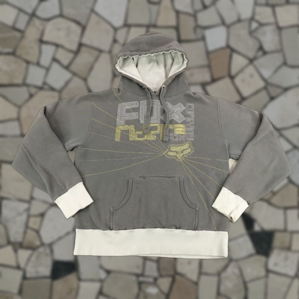 Vintage VINTAGE Fox Hoodie Women XL Gray White Racing Pullover Sweatshirt Motocross Dirtbike Y2K Size XL / US 12-14 / IT 48-50 - 1 Thumbnail