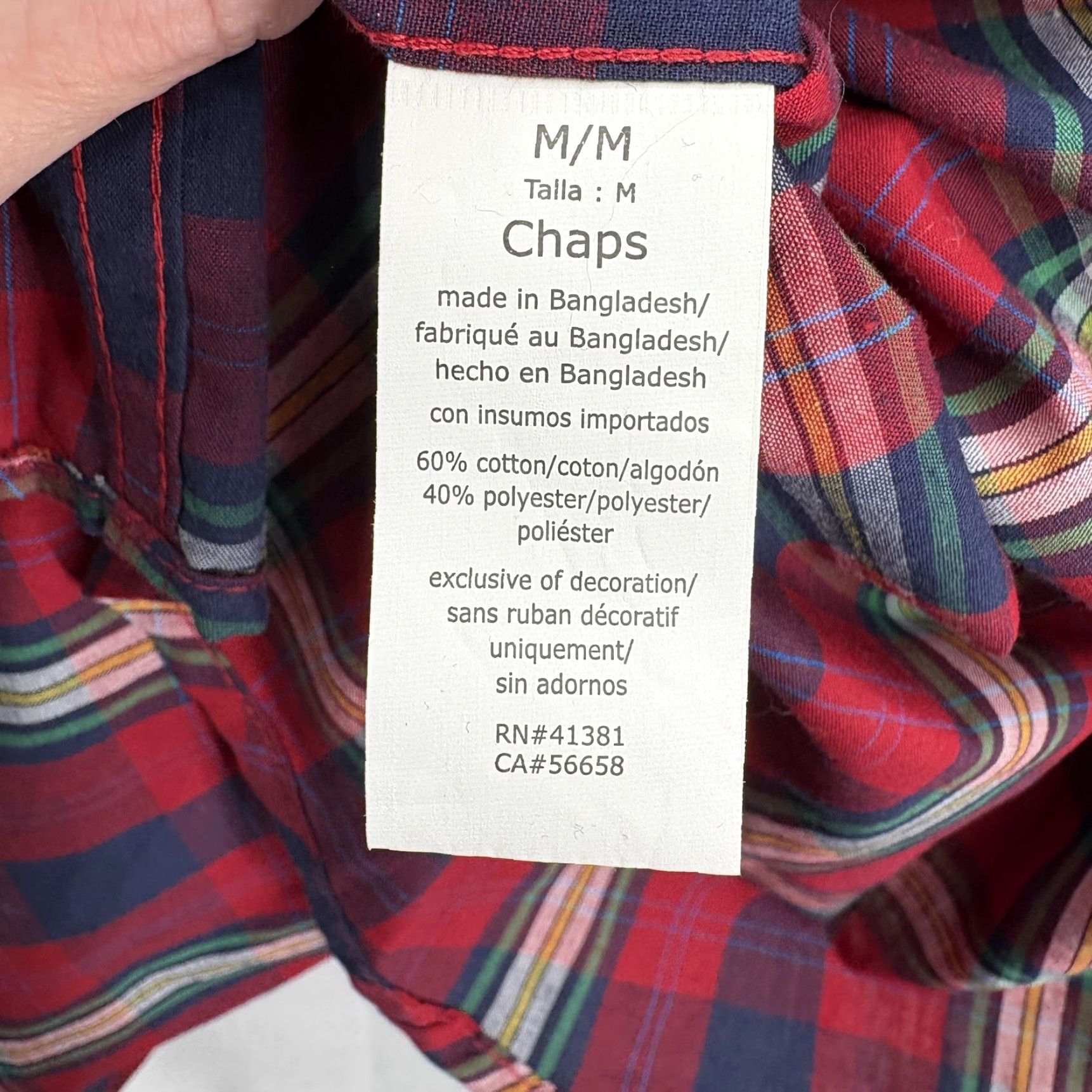 Chaps Chaps Shirt Mens Medium Red Plaid Long Sleeve Button Down Easy Care Casual NWT Size US M / EU 48-50 / 2 - 7 Thumbnail