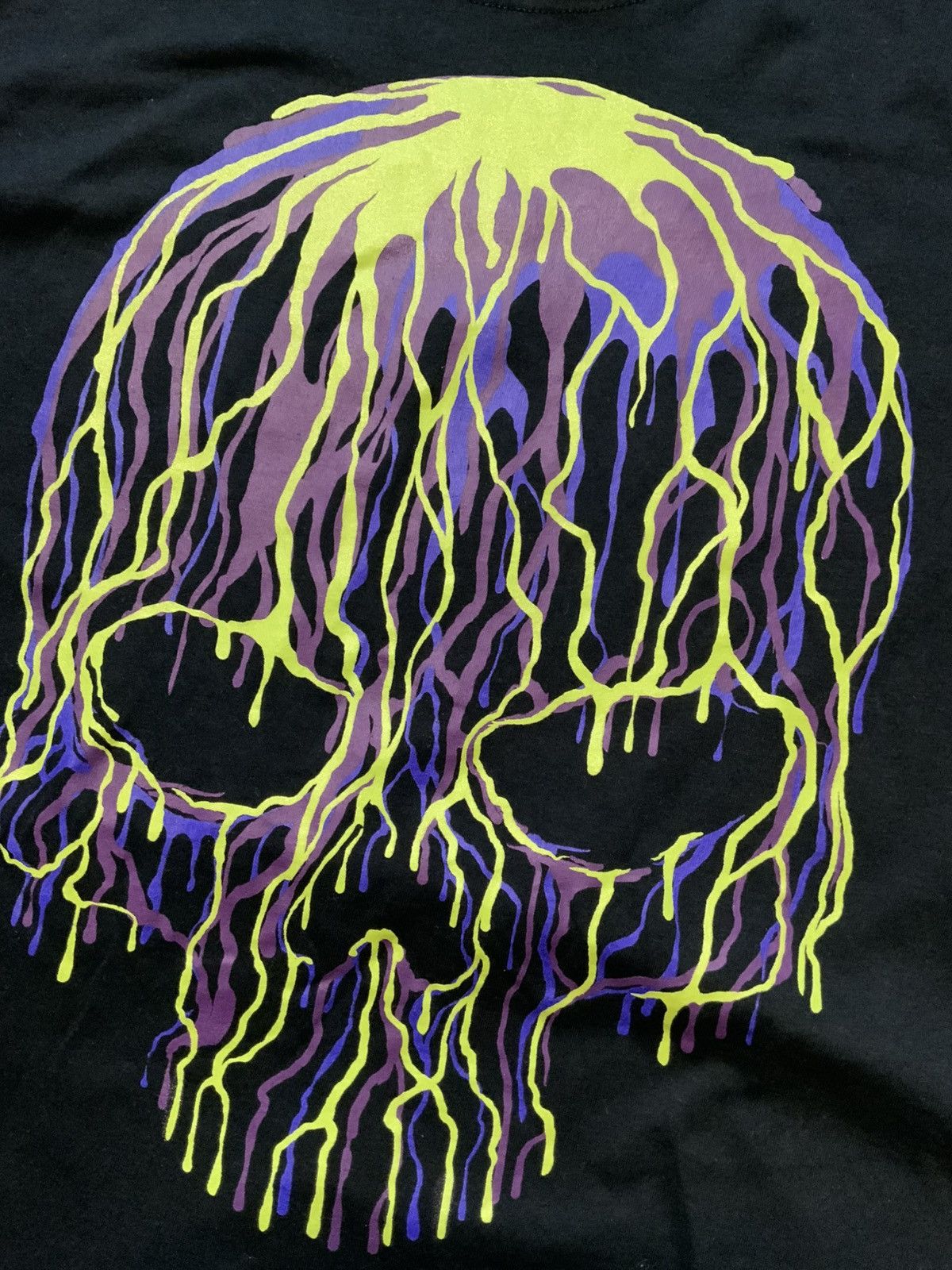 Fruit Of The Loom Skull Horror Scary Drip Graphic Black S/S T-Shirt Size US M / EU 48-50 / 2 - 5 Thumbnail