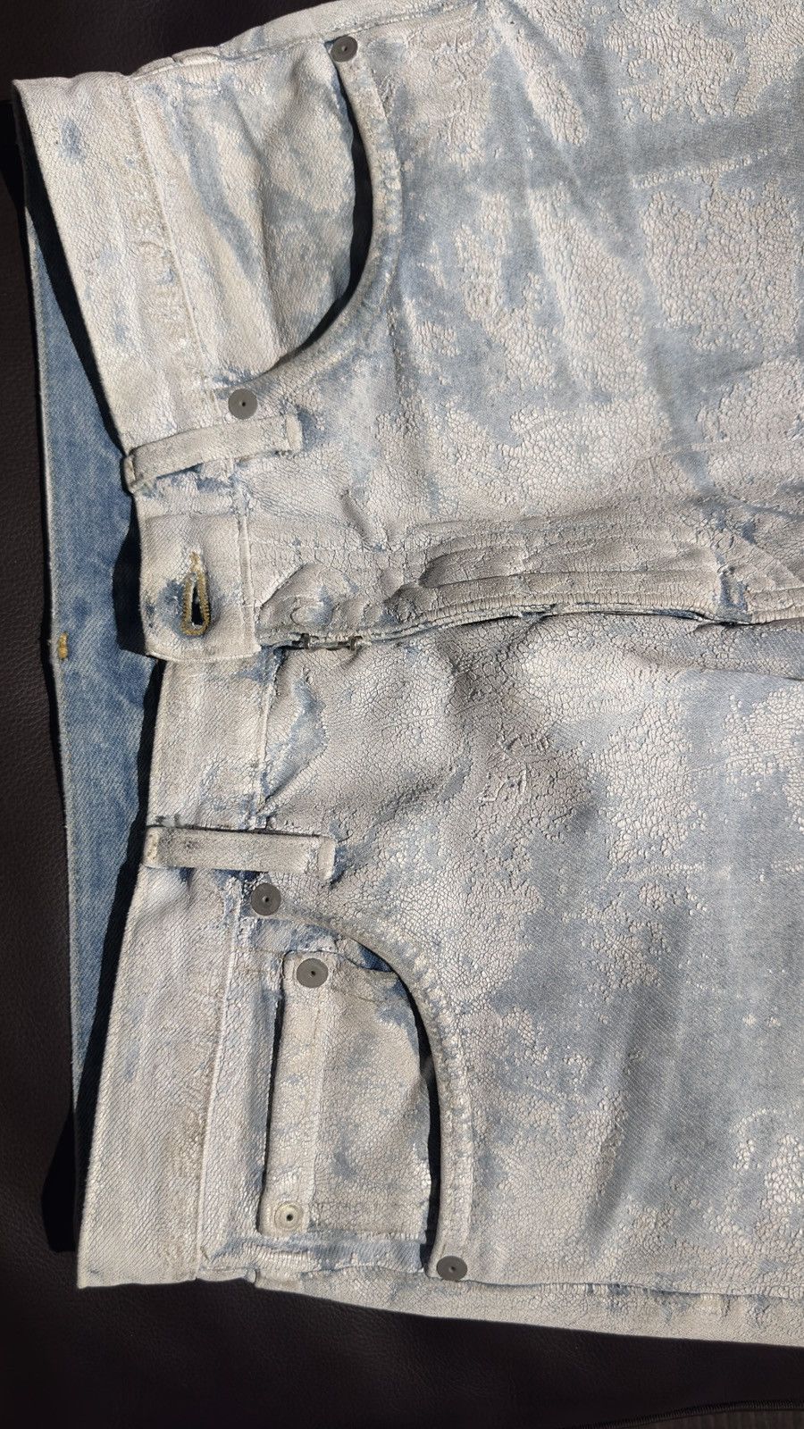 Maison Margiela Maison Margiela white crack paint denim Size US 31 - 7 Thumbnail