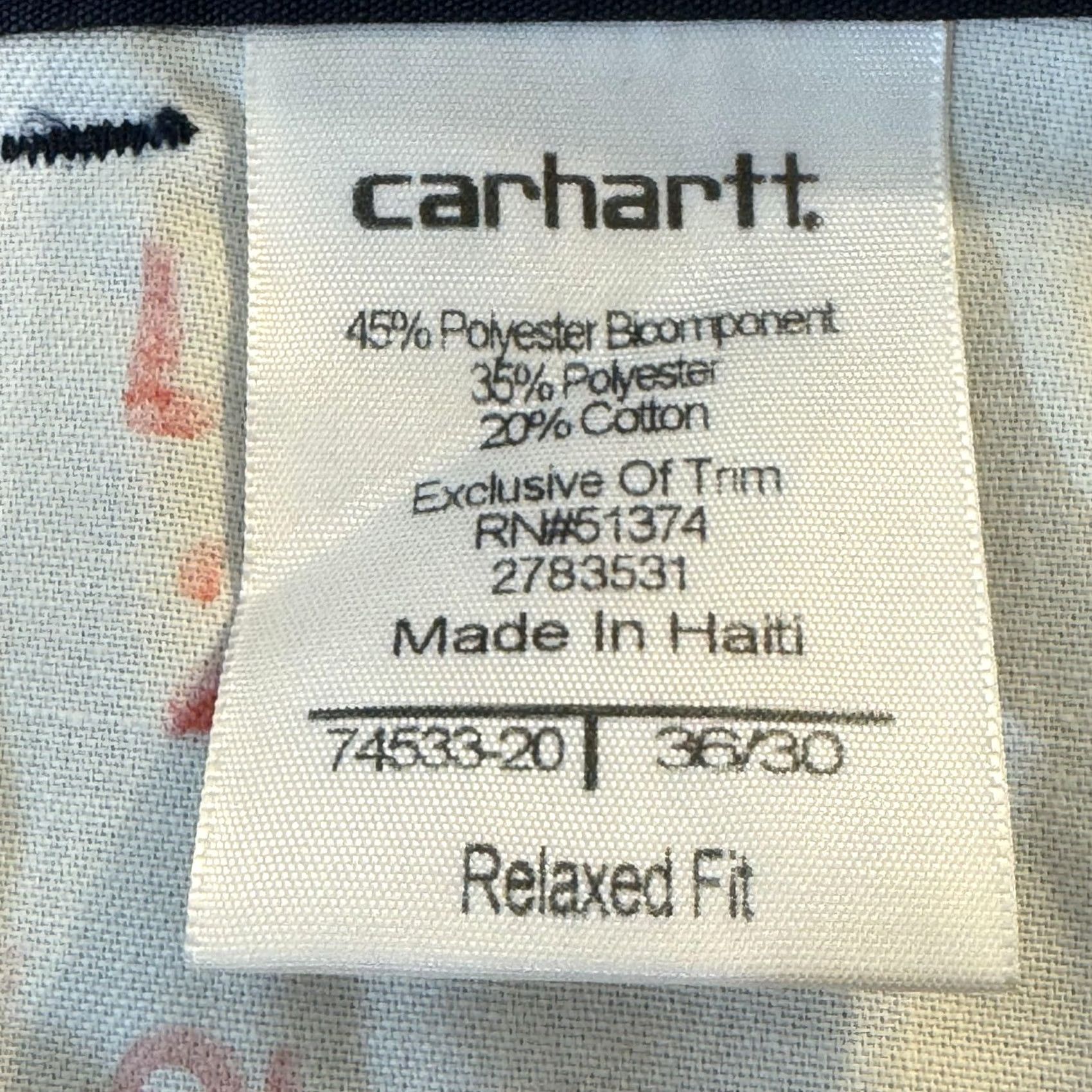 Carhartt Carhartt Pants Mens 38x28 Navy Ripstop Relaxed Fit Zipper Pockets 74533-20 Size US 36 / EU 52 - 6 Thumbnail