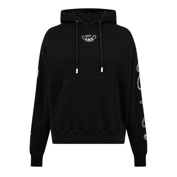 image of Off White O1G2R1Mq0424 Hoodies In Black & White in Black/White, Men's (Size Small)