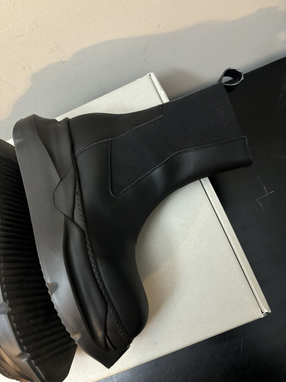 Rick Owens Drkshdw Rick Owens Leather Abstract Beatle Boots Black Size US 7 / EU 40 - 6 Thumbnail