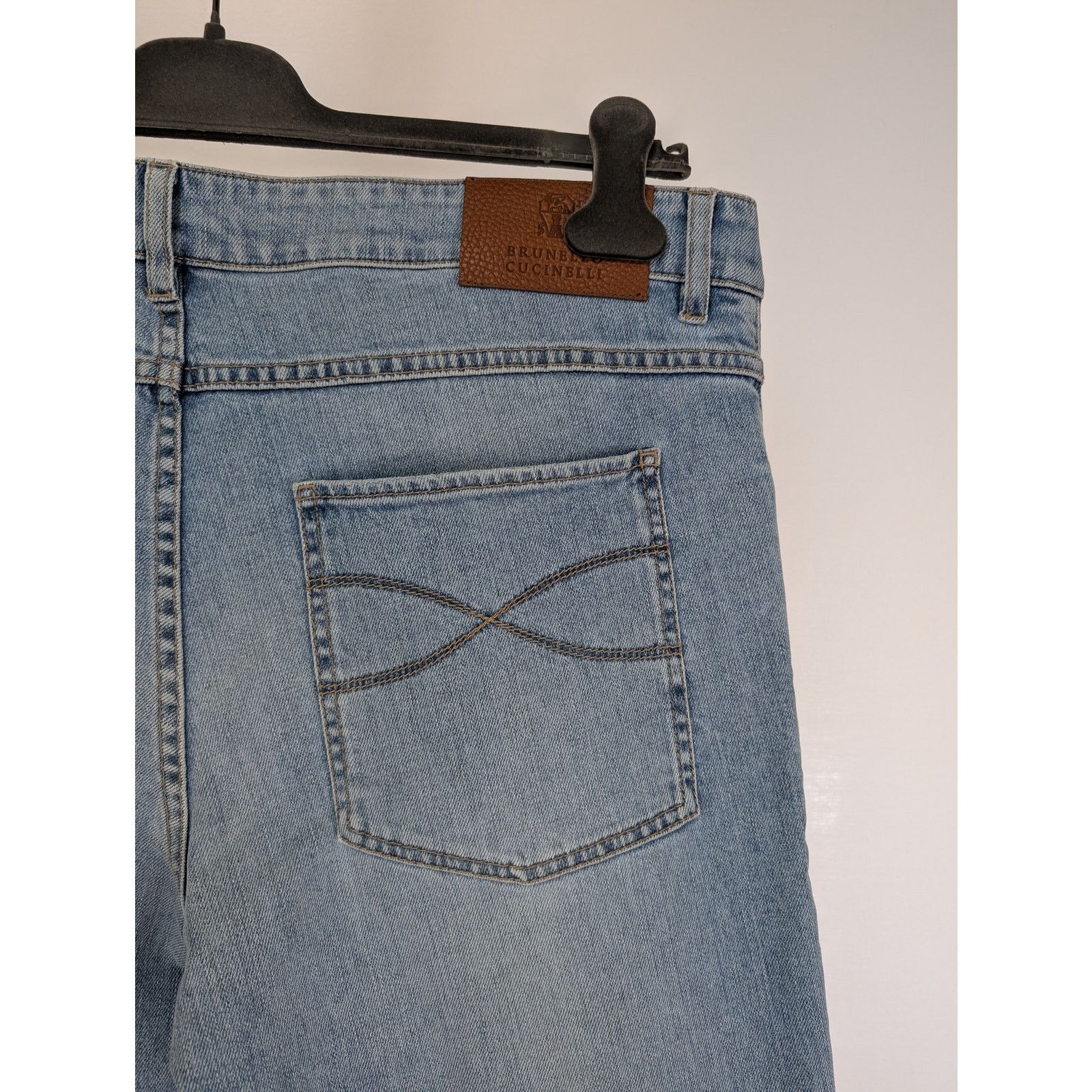 Brunello Cucinelli o1rshd1 Skinny Fit Denim Jean in Blue Size US 36 / EU 52 - 11 Thumbnail