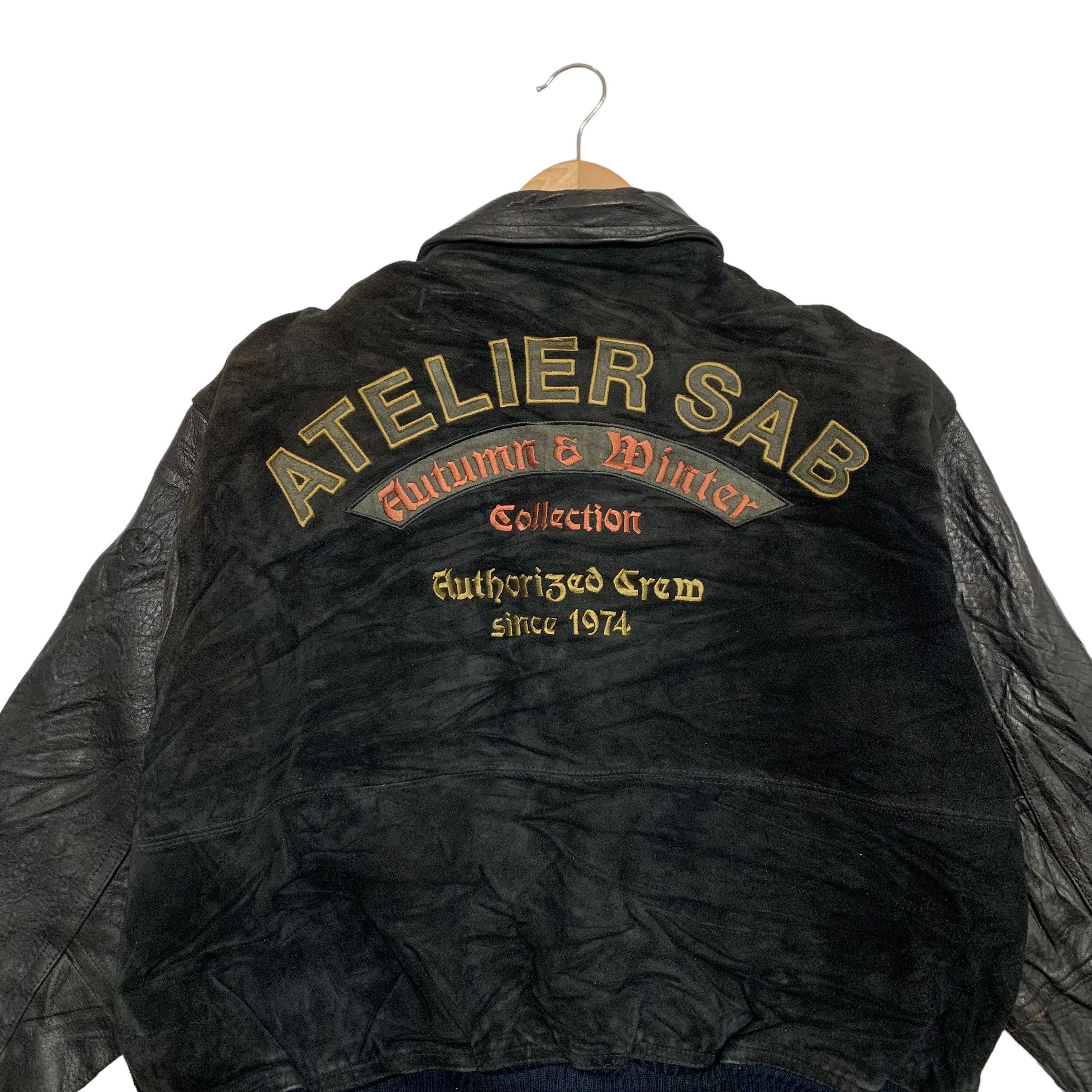 Japanese Brand Atelier Sab Leather Varsity Jacket Size US M / EU 48-50 / 2 - 7 Thumbnail