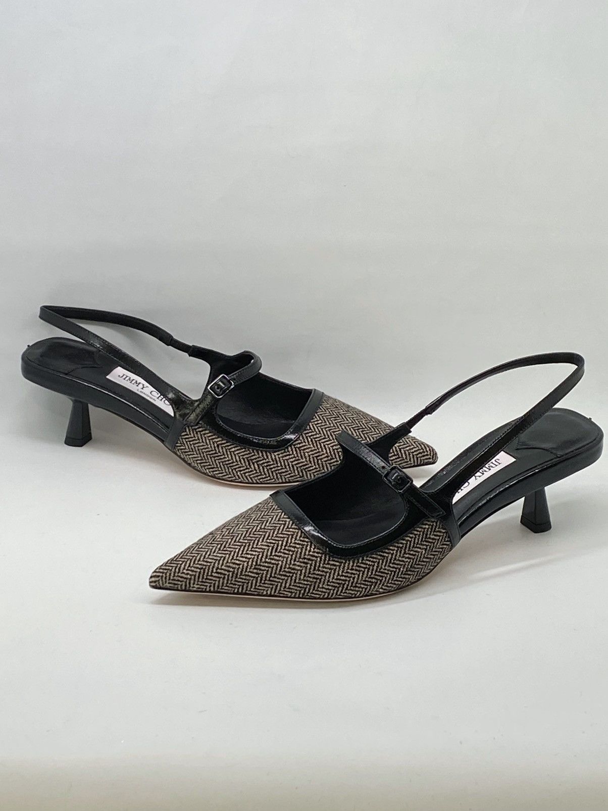 Jimmy Choo Jimmy Choo Didi 45MM Herringbone Slingback Pumps size 39 Size US 9 / IT 39 - 7 Thumbnail