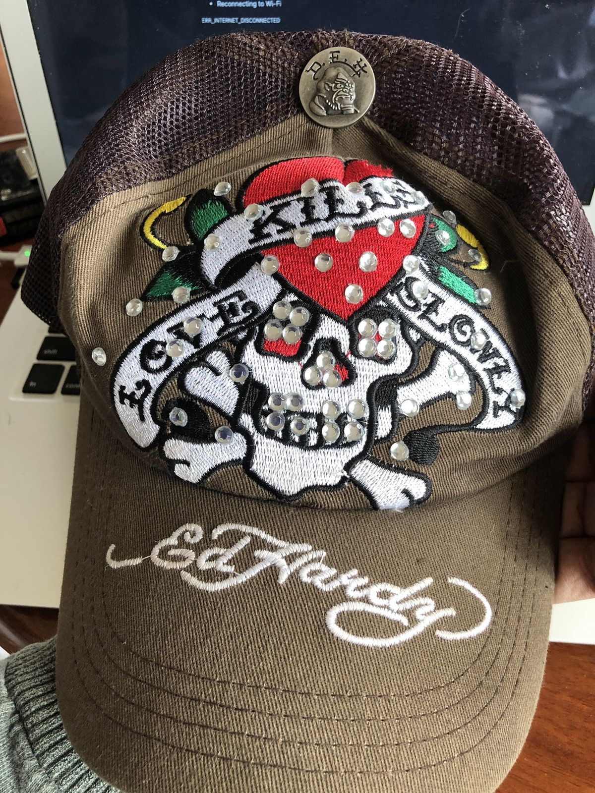 Ed Hardy Y2k skull vintage Ed hardy cap hat hype alt rare duds Size ONE SIZE - 6 Thumbnail