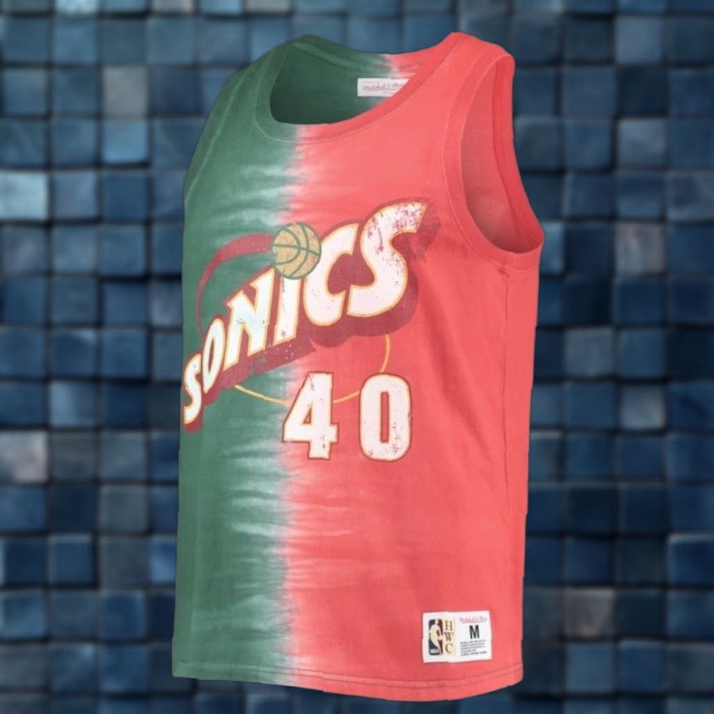 Mitchell & Ness NEW Men Mitchell&Ness NBA Seattle Supersonics #40 Shawn Kemp Faded Jersey Size S Size US S / EU 44-46 / 1 - 1 Thumbnail