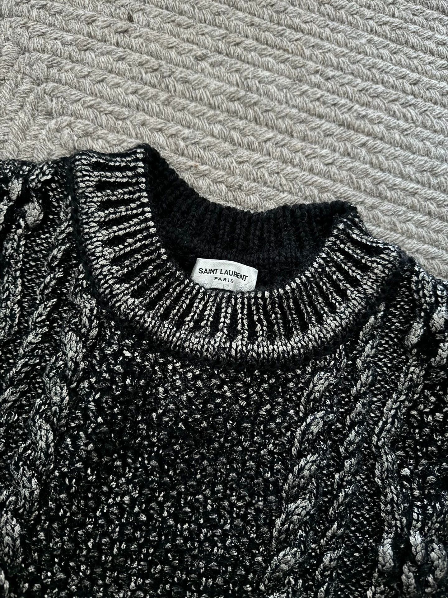 Saint Laurent Paris Saint Laurent Paris Black silver Fried Dough Twists rope sw Size US XL / EU 56 / 4 - 3 Thumbnail
