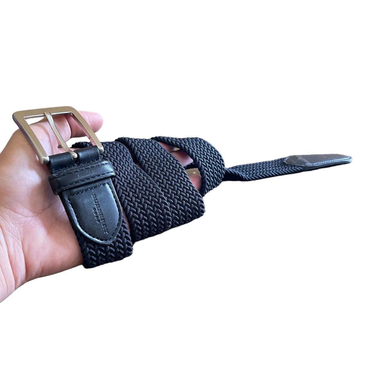 Burberry × Vintage Vintage Burberry Golf Braided Cloth Black Belt Size ONE SIZE - 2 Thumbnail