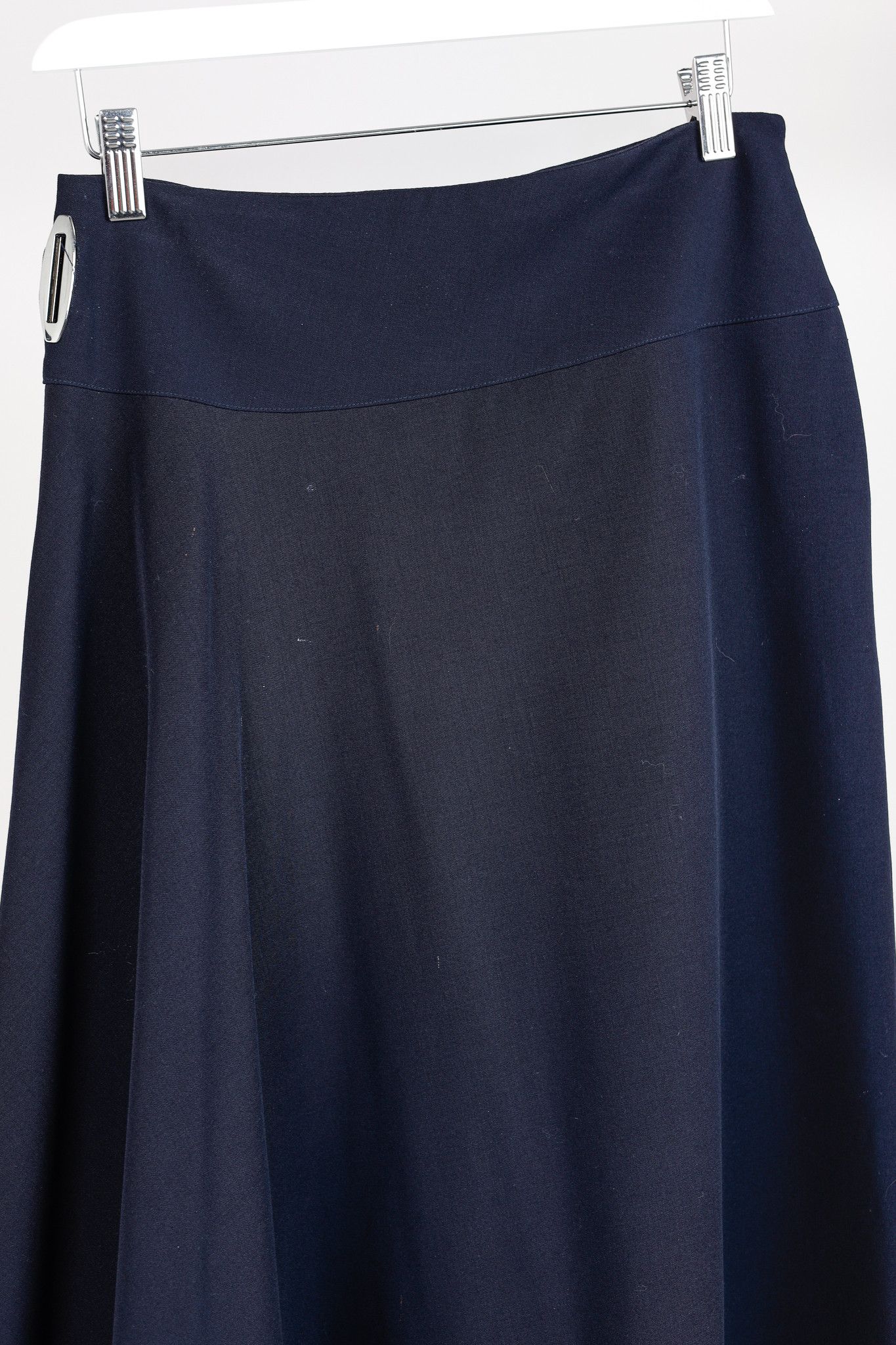 Sarah Pacini Sarah Pacini AW16 Navy Wool-Blend Long Asymmetrical Skirt Size 28" / US 6 / IT 42 - 3 Thumbnail