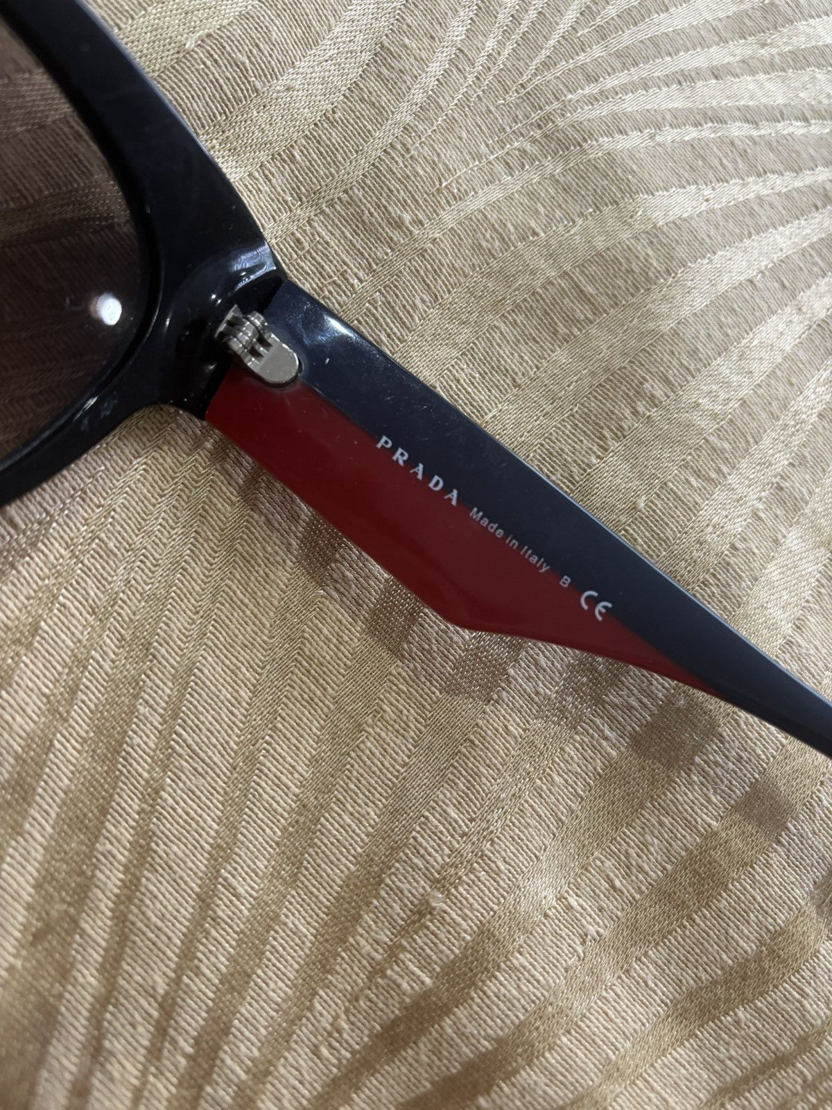 Prada Prada Sunglasses Black/Navy Red Gold Logo Designer Frames Size ONE SIZE - 5 Thumbnail