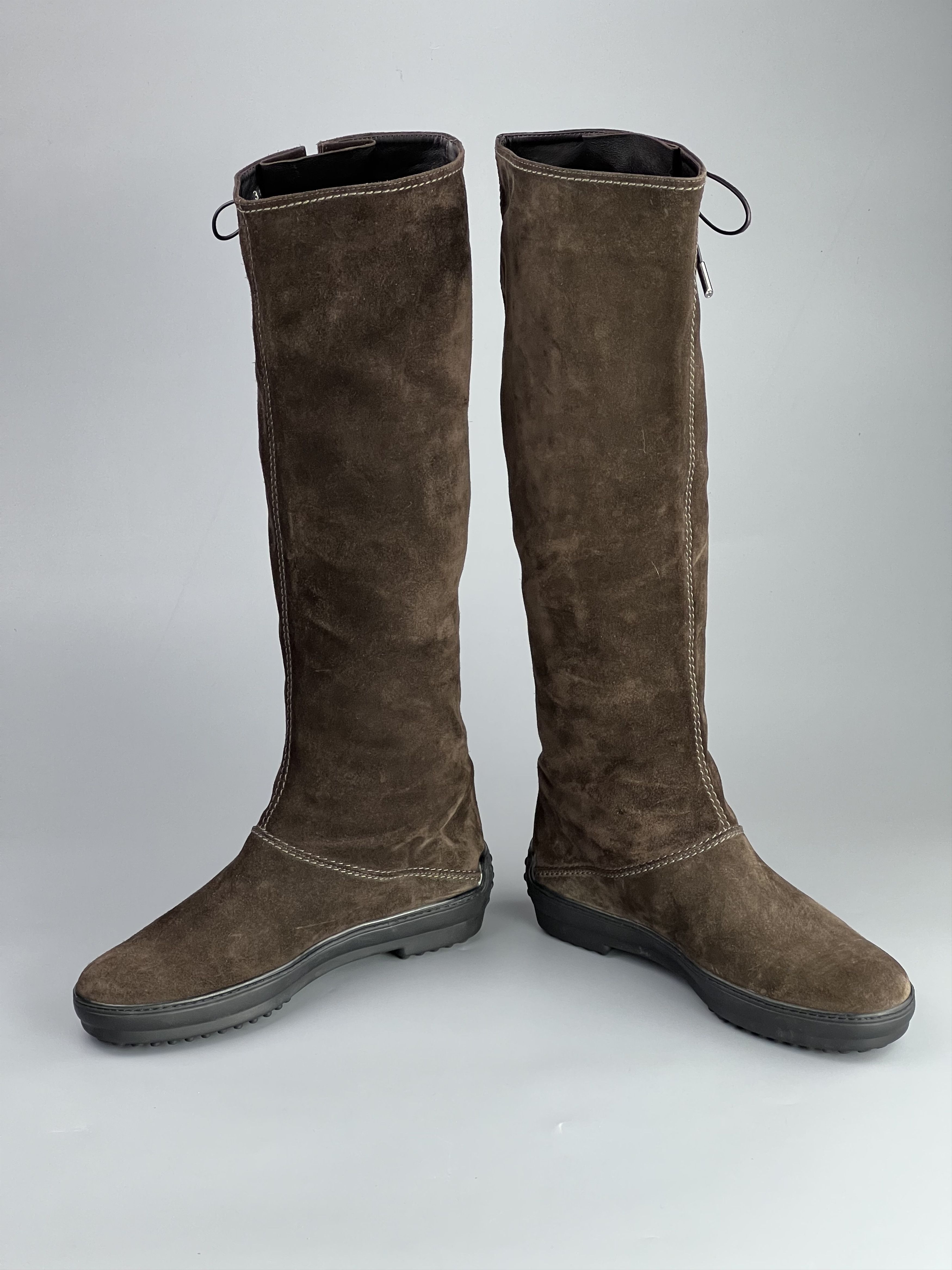 Tod's × Vibram Tod’s Brown Suede Knee High Boots Size 38 Size US 8 / IT 38 - 5 Thumbnail