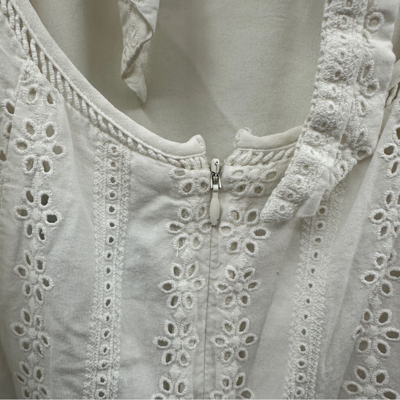REVOLVE Finders Keepers Sundays White Eyelet V Neck Midi Dress Size M / US 6-8 / IT 42-44 - 10 Thumbnail