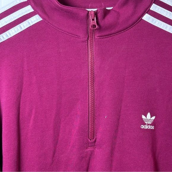 Adidas Adidas Sweatshirt Women M Burgundy Red 1/4 Zip Pullover Size M / US 6-8 / IT 42-44 - 4 Thumbnail