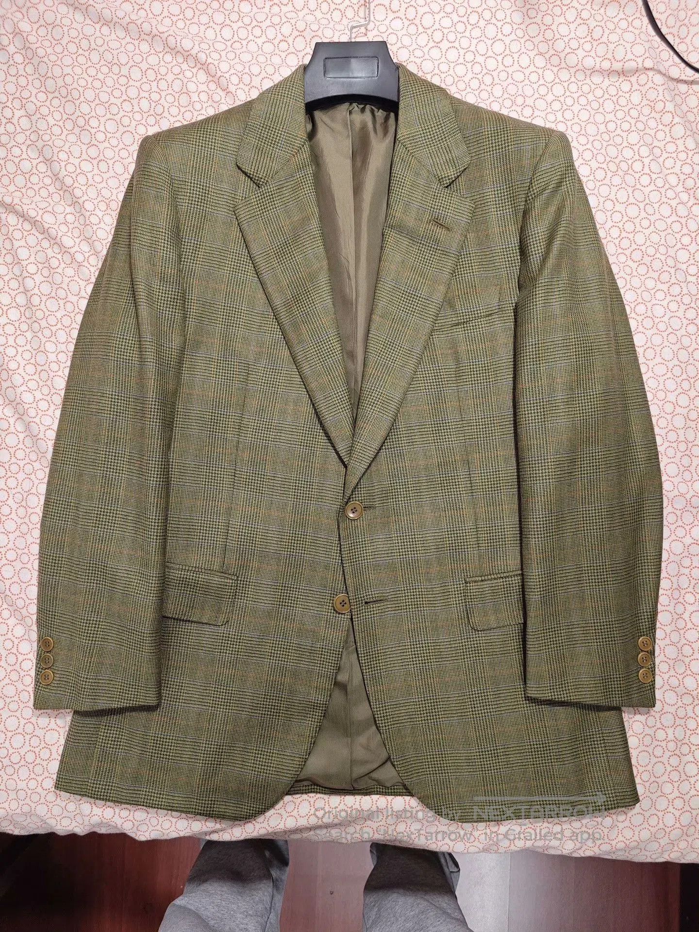 Japanese Brand Stylish Green Plaid Wool-Cashmere Blazer. Size US M / EU 48-50 / 2 - 5 Thumbnail